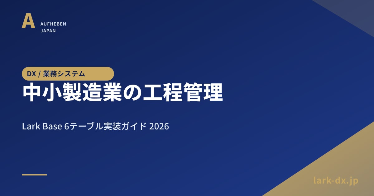 中小製造業の工程管理を Lark Base で実装する 2026 - アイキャッチ